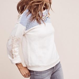 ANTHRO WHITE EMBELLISHED SHIRT